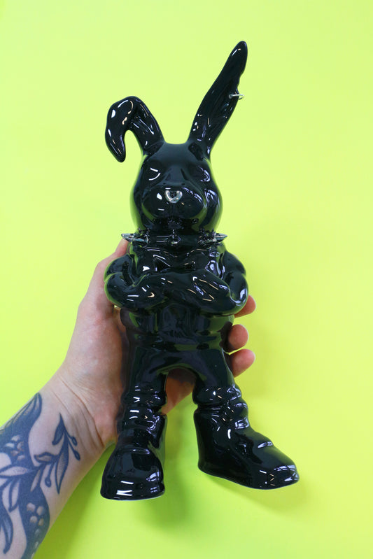Tuulikki Bunny - black ceramic artwork
